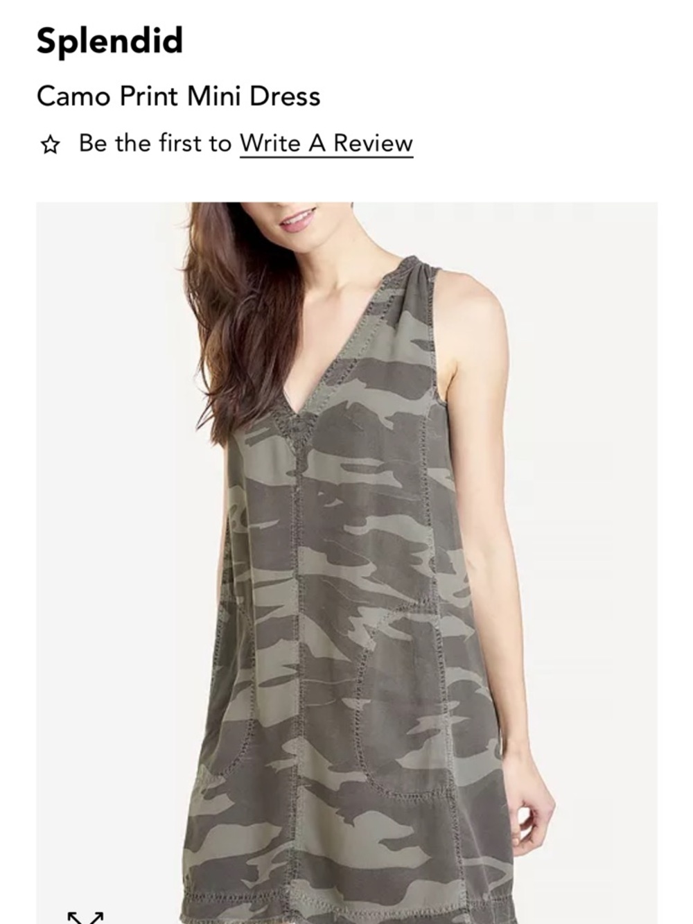 Splendid Taupe & Light Gray Camo Print Mini Dress - Picture 5 of 11